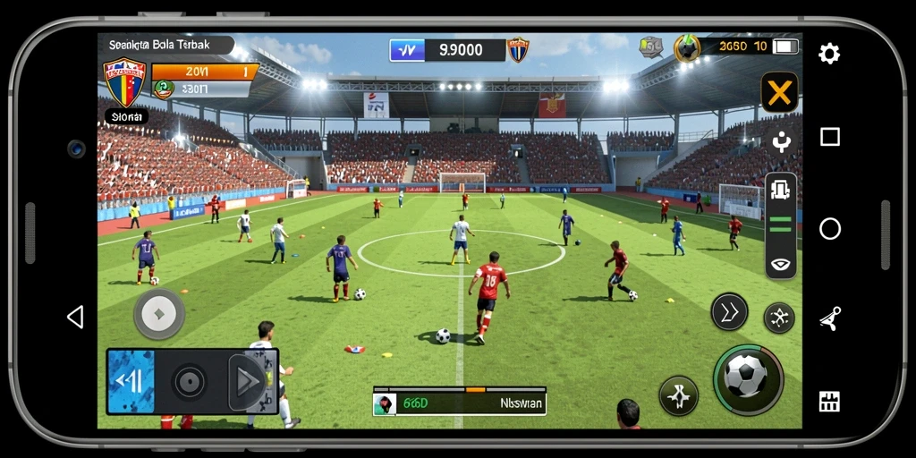 Tampilan gameplay dari 66D yang penuh aksi sepak bola.