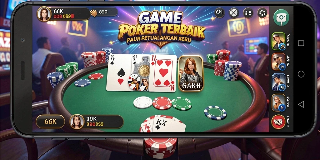 Tampilan menarik dari gameplay Poker di 66K.