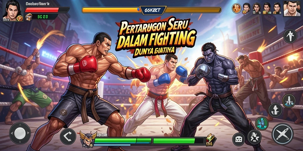 Tangkapan layar utama 66KBET menampilkan aksi pertarungan seru.