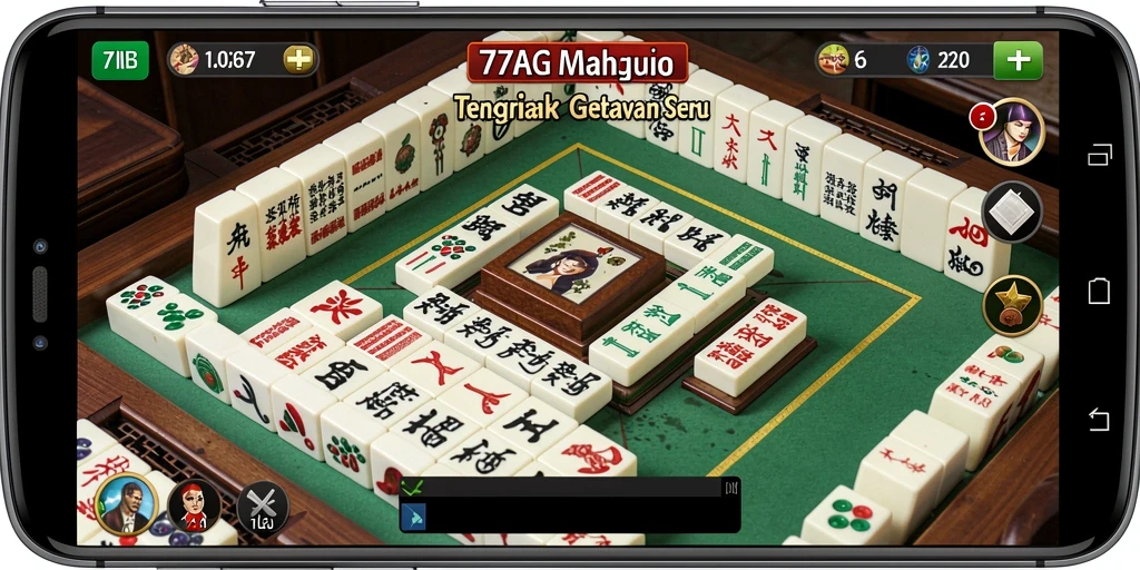 Tampilan gameplay yang menarik dalam permainan Mahjong 77AG.