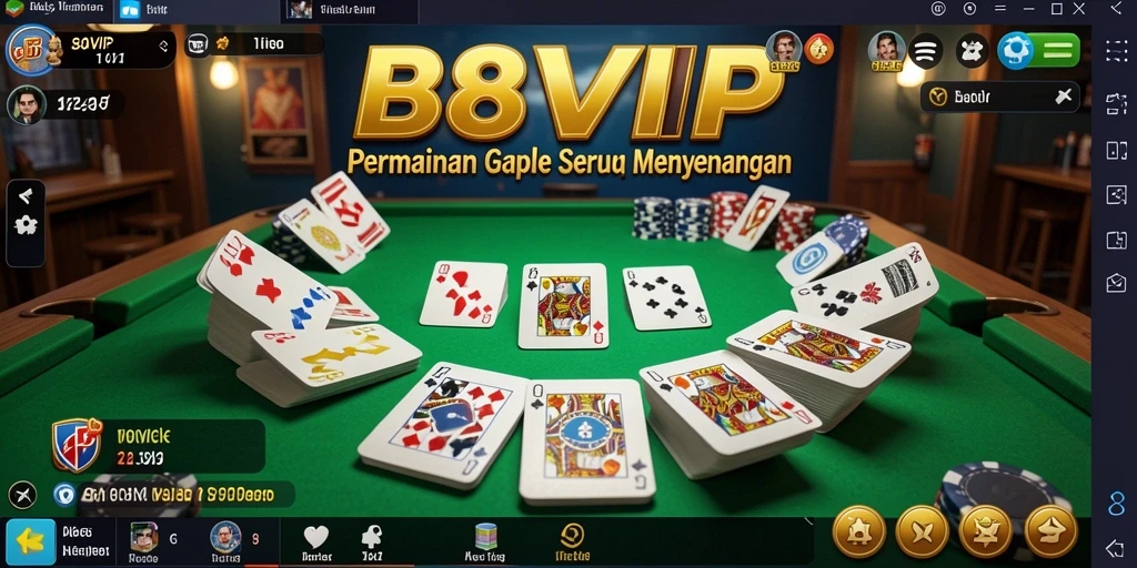 Tampilan gameplay Gaple yang seru dan interaktif di B8VIP.