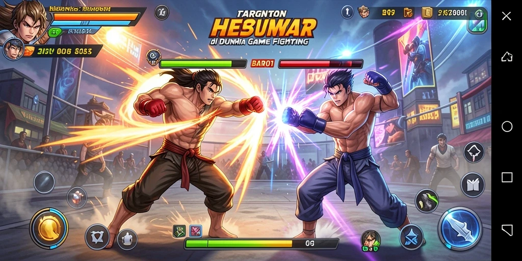 Gameplay BARU01 yang intens dan seru dalam pertempuran Fighting.