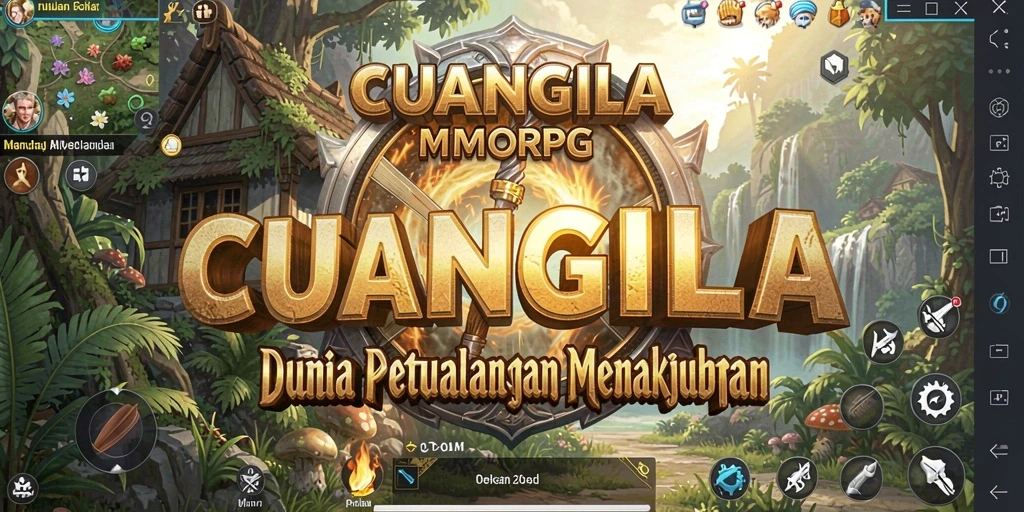 Screenshot gameplay CUANGILA menunjukkan petualangan epik di dunia MMORPG.