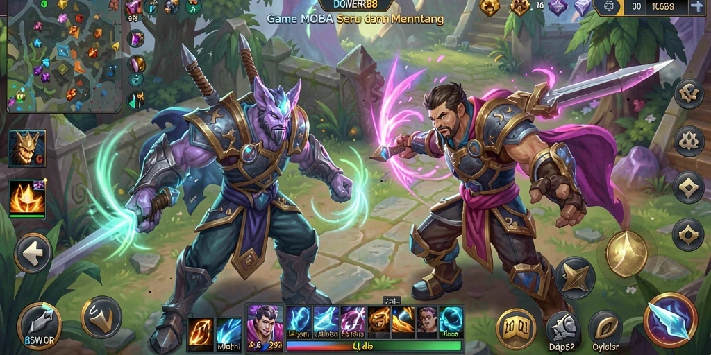 Screenshot DOWER88 menampilkan pertarungan tim yang dinamis dan seru.
