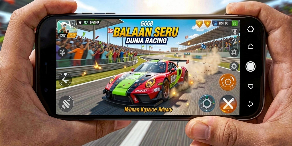 Tangkapan layar G668 dengan aksi balapan yang mendebarkan.