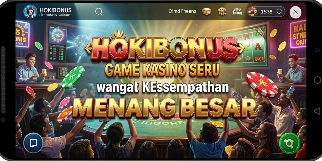 Tampilan menarik HOKIBONUS dengan permainan Kasino yang seru.