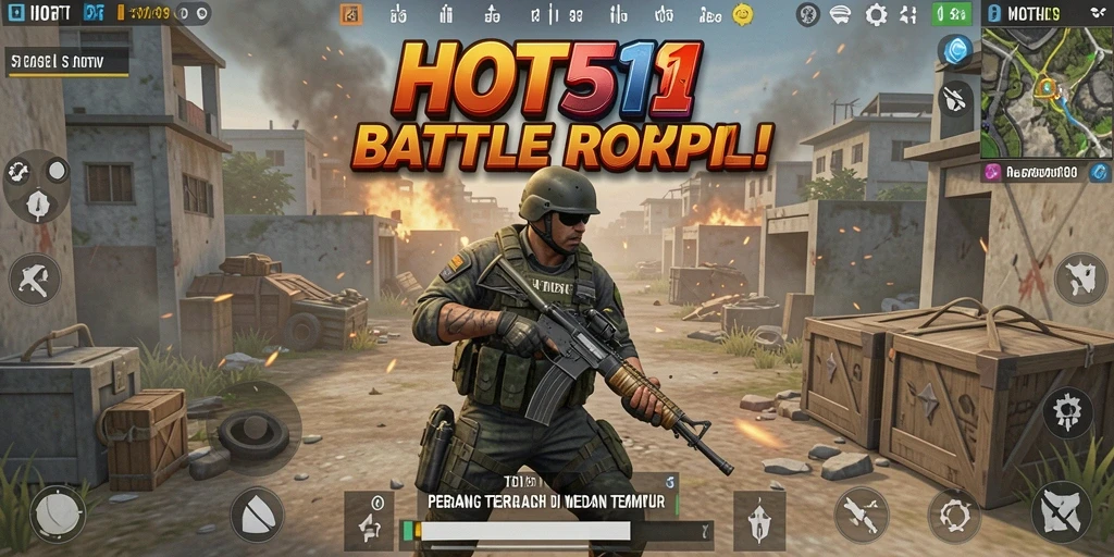 Gameplay HOT51 menunjukkan aksi seru dalam pertarungan Battle Royale.