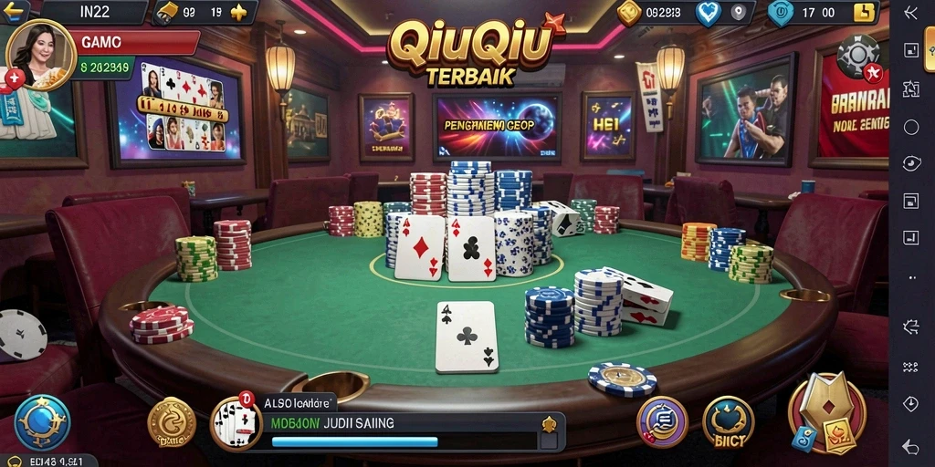 Gameplay seru di IN22 dengan suasana permainan QiuQiu yang menegangkan.