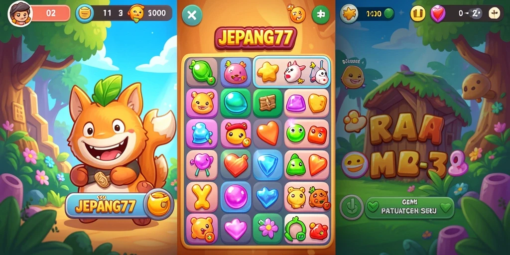 Tampilan gameplay seru dan penuh warna di JEPANG77.