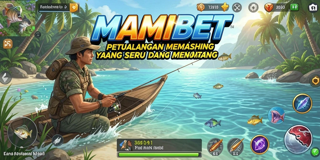 Tampilan gameplay seru di MAMIBET dengan aksi memancing yang mendebarkan.