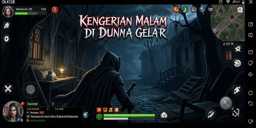 Tangkapan layar gameplay OLX128 menampilkan suasana mencekam dengan detail yang menakutkan.