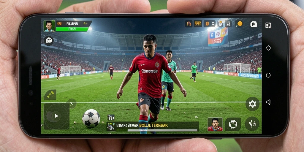 Tampilan gameplay RK88 yang mendebarkan di lapangan sepak bola.