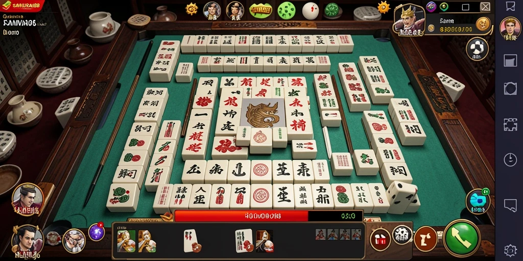 Tampilan gameplay Mahjong yang menawan dalam SAMURAI88.